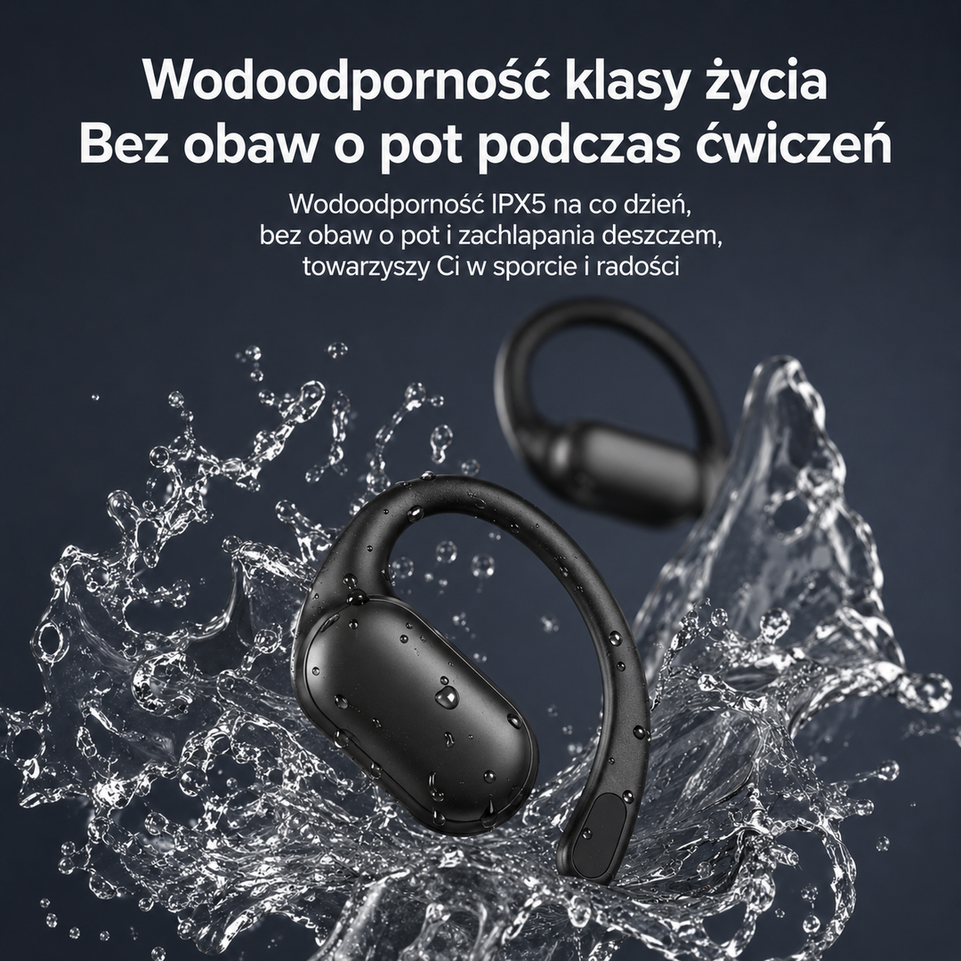 Słuchawki bezprzewodowe z tłumaczem AI i etui z ekranem LCD