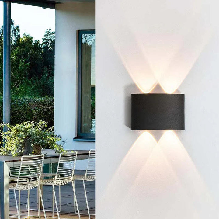 Zewnętrzna lampa ścienna LED z efektem oświetlenia wielopunktowego