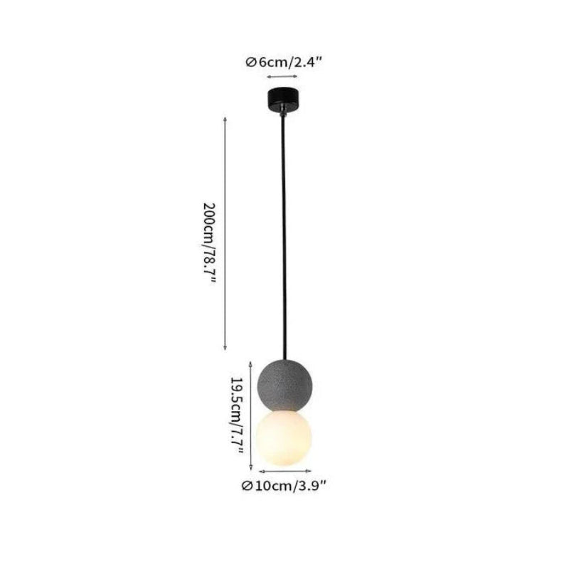 Lampa wisząca LED z kulistym szklanym kloszem
