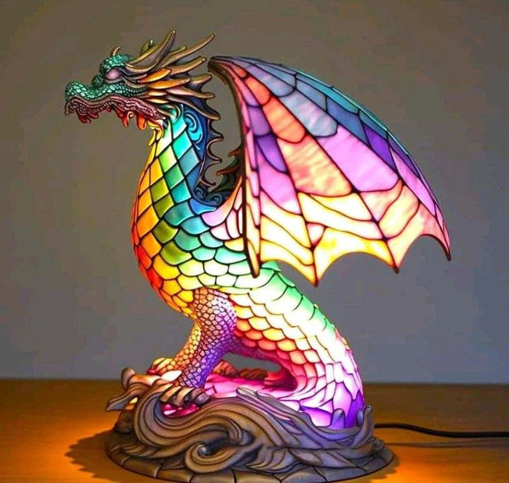 Lampa stołowa witrażowa w kształcie zwierzęcia na USB do sypialni i salonu