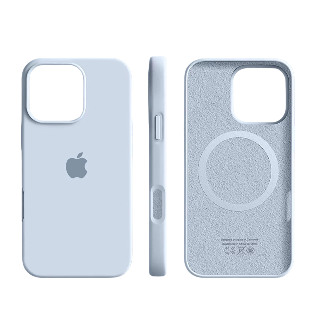 Etui silikonowe MagSafe do iPhone matowe z podszewką z mikrofibry