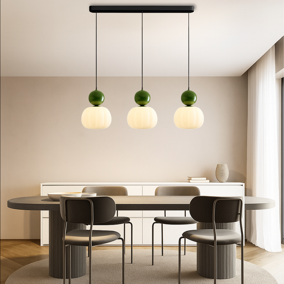 Lampa wisząca art deco z kloszem akrylowym nad stół do jadalni i salonu