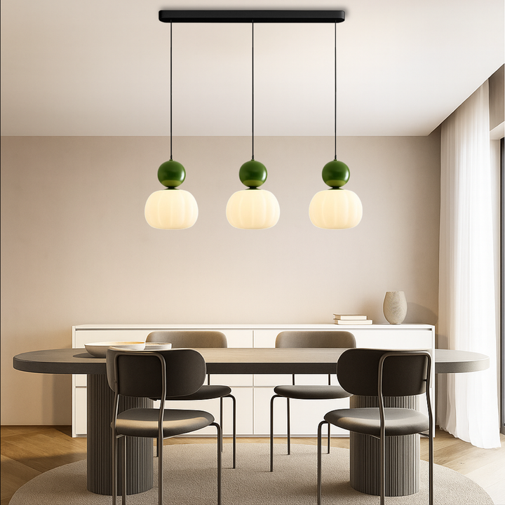 Lampa wisząca art deco z kloszem akrylowym nad stół do jadalni i salonu
