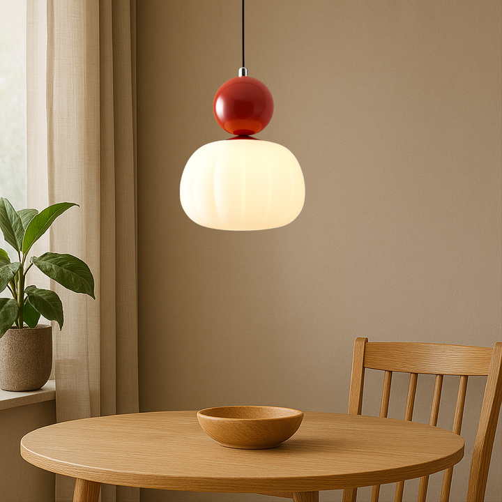 Lampa wisząca art deco z kloszem akrylowym nad stół do jadalni i salonu