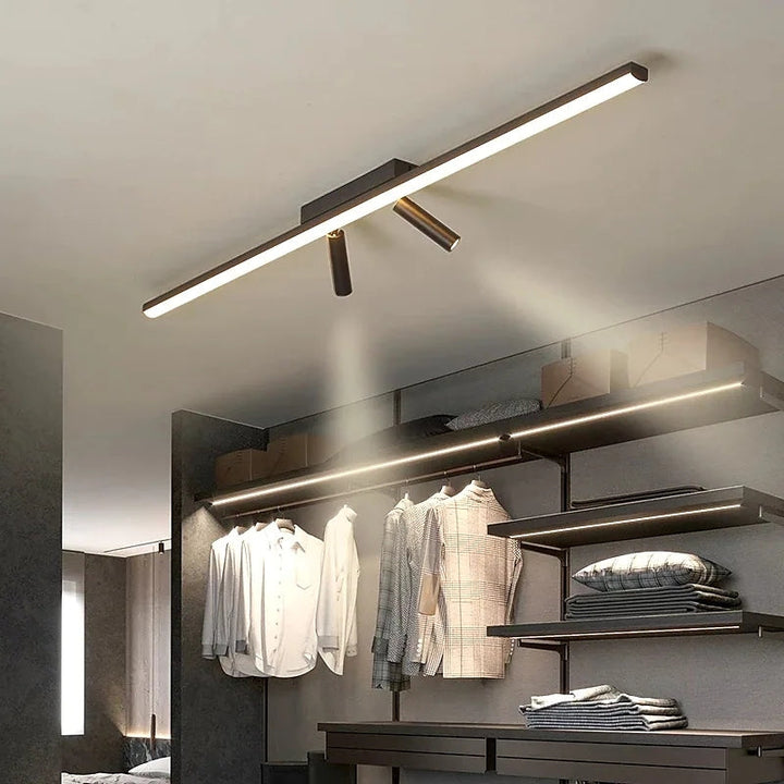 Lampa sufitowa LED listwa z reflektorami do garderoby i salonu