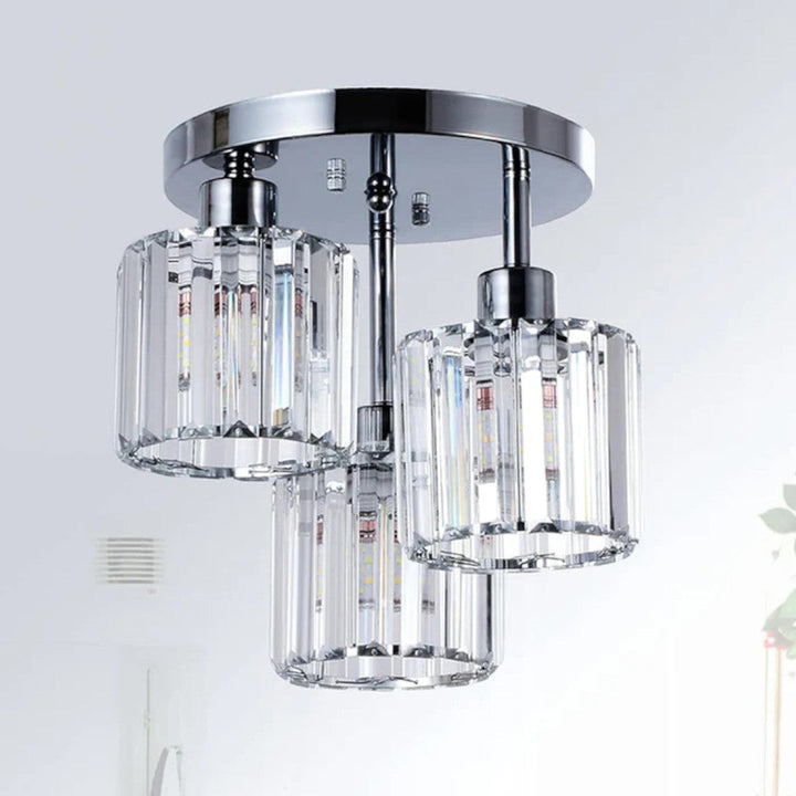 Lampa sufitowa kryształowa trzypunktowa do kuchni i jadalni