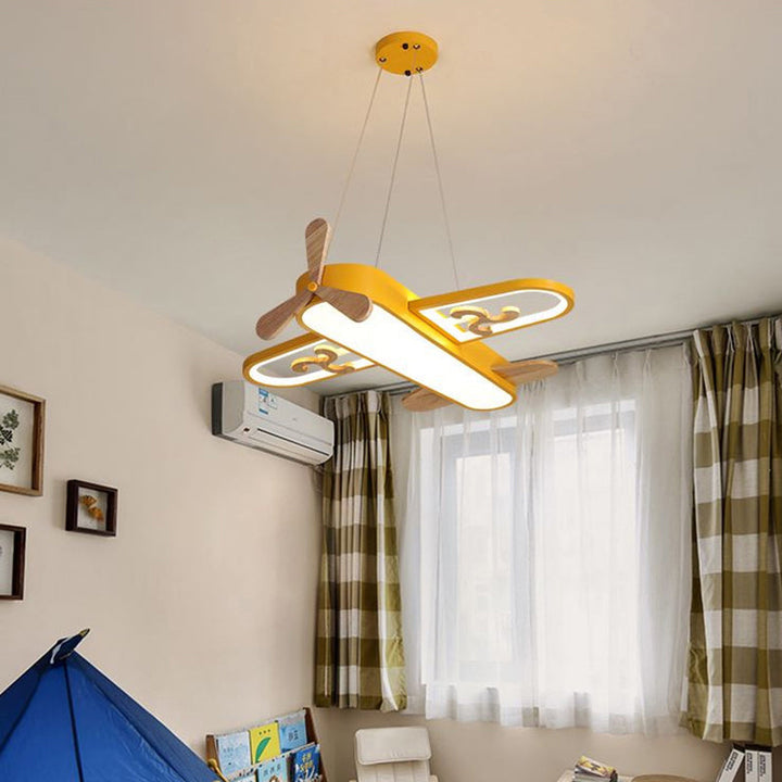 Lampa wisząca samolot z pilotem do pokoju dziecięcego i sypialni
