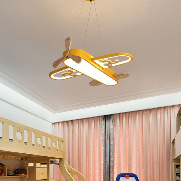 Lampa wisząca samolot z pilotem do pokoju dziecięcego i sypialni