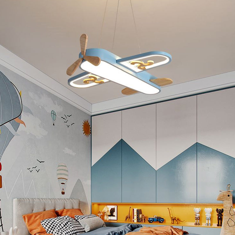 Lampa wisząca samolot z pilotem do pokoju dziecięcego i sypialni