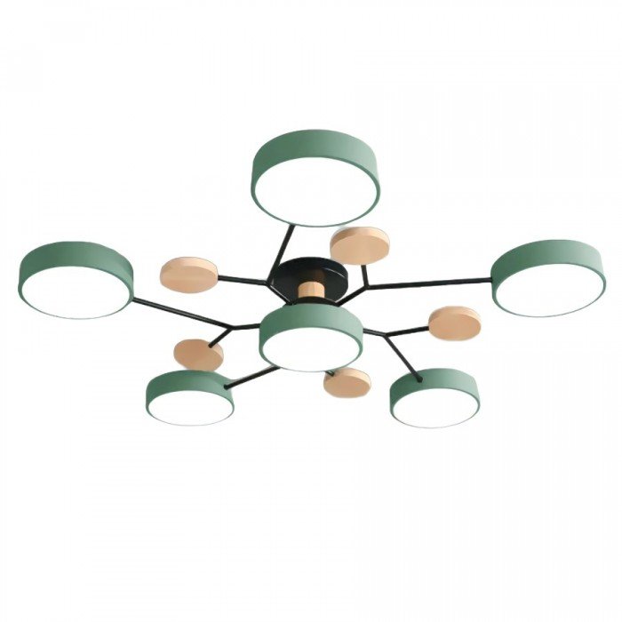 Lampa sufitowa LED do salonu i sypialni – gałęziowa, drewno i metal, styl skandynawski