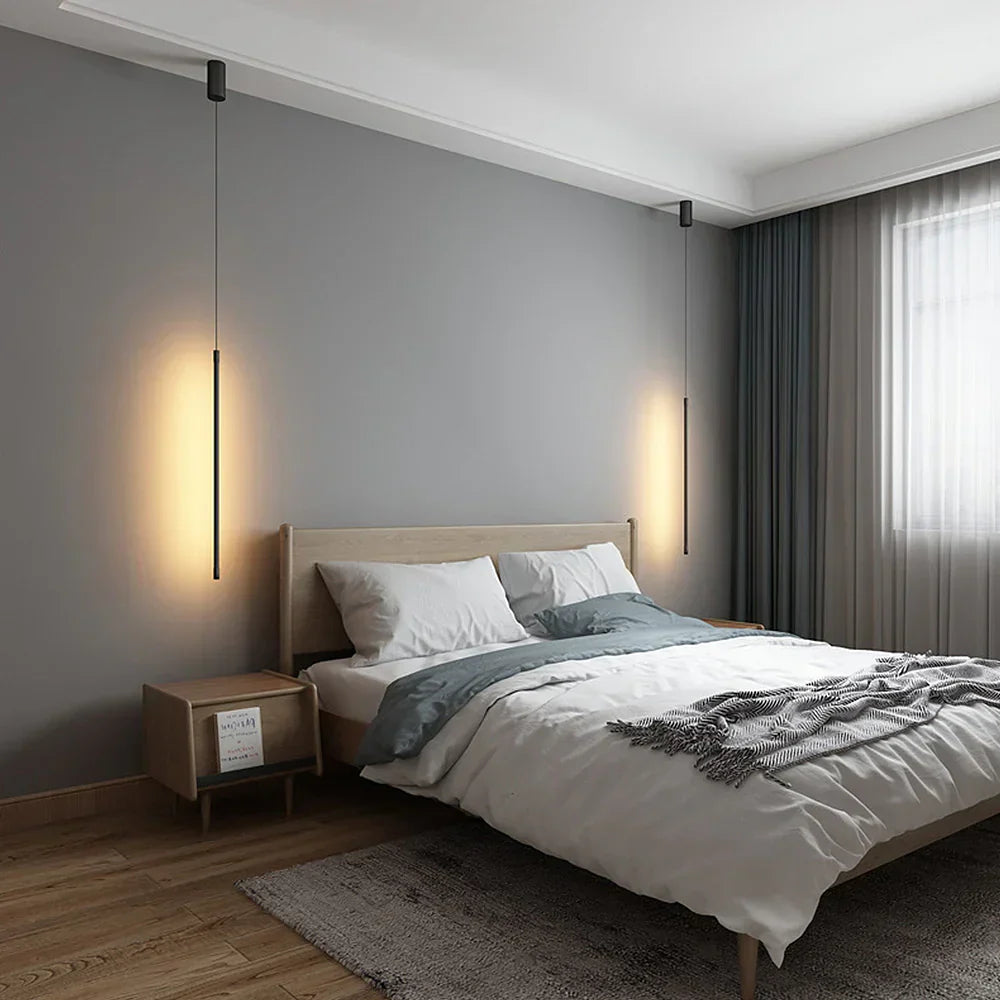 Smukła lampa wisząca LED w formie pionowej tuby