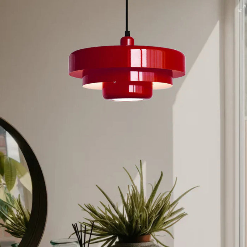 Żyrandol wiszący LED z trójstopniowym metalowym kloszem